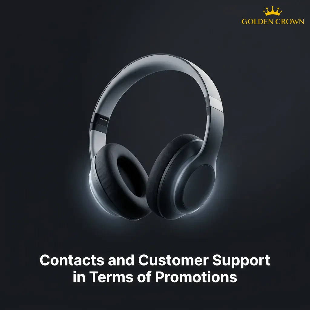Customer support channels for Golden Crown Casino promotions including live chat, email, FAQ, and account dashboard options.