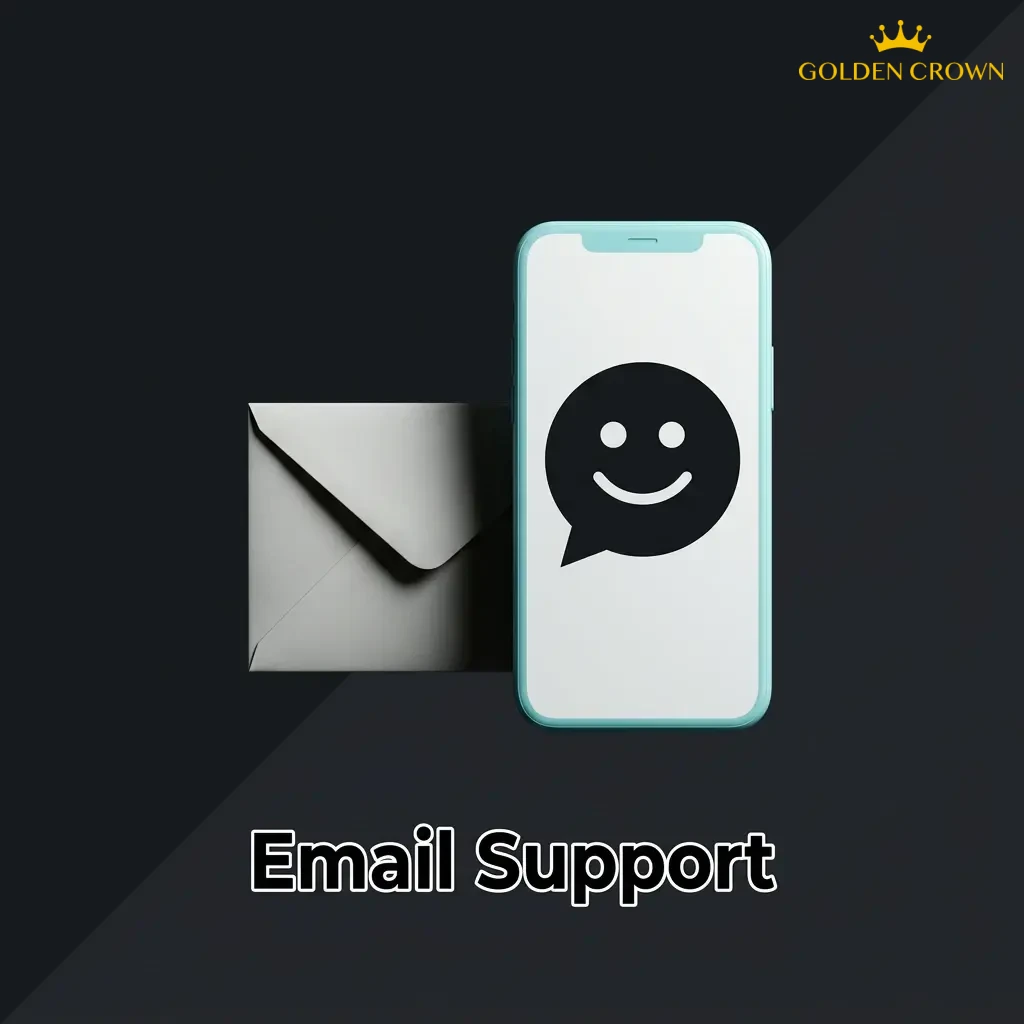 Envelope icon with text representing Golden Crown Casino email support channel for documentation and formal queries