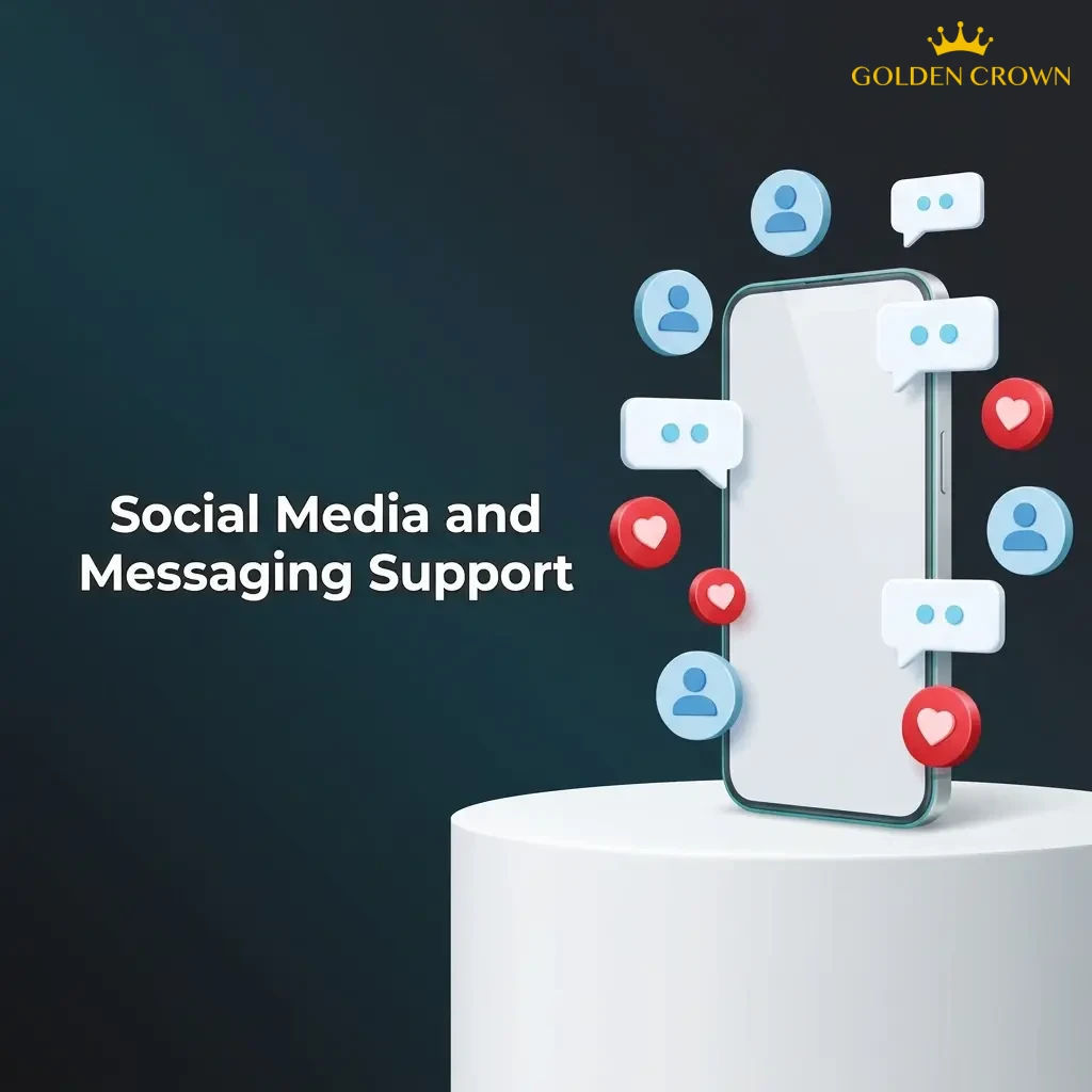 Golden Crown casino social media and messaging support channels including Telegram and Facebook Messenger for player assistance