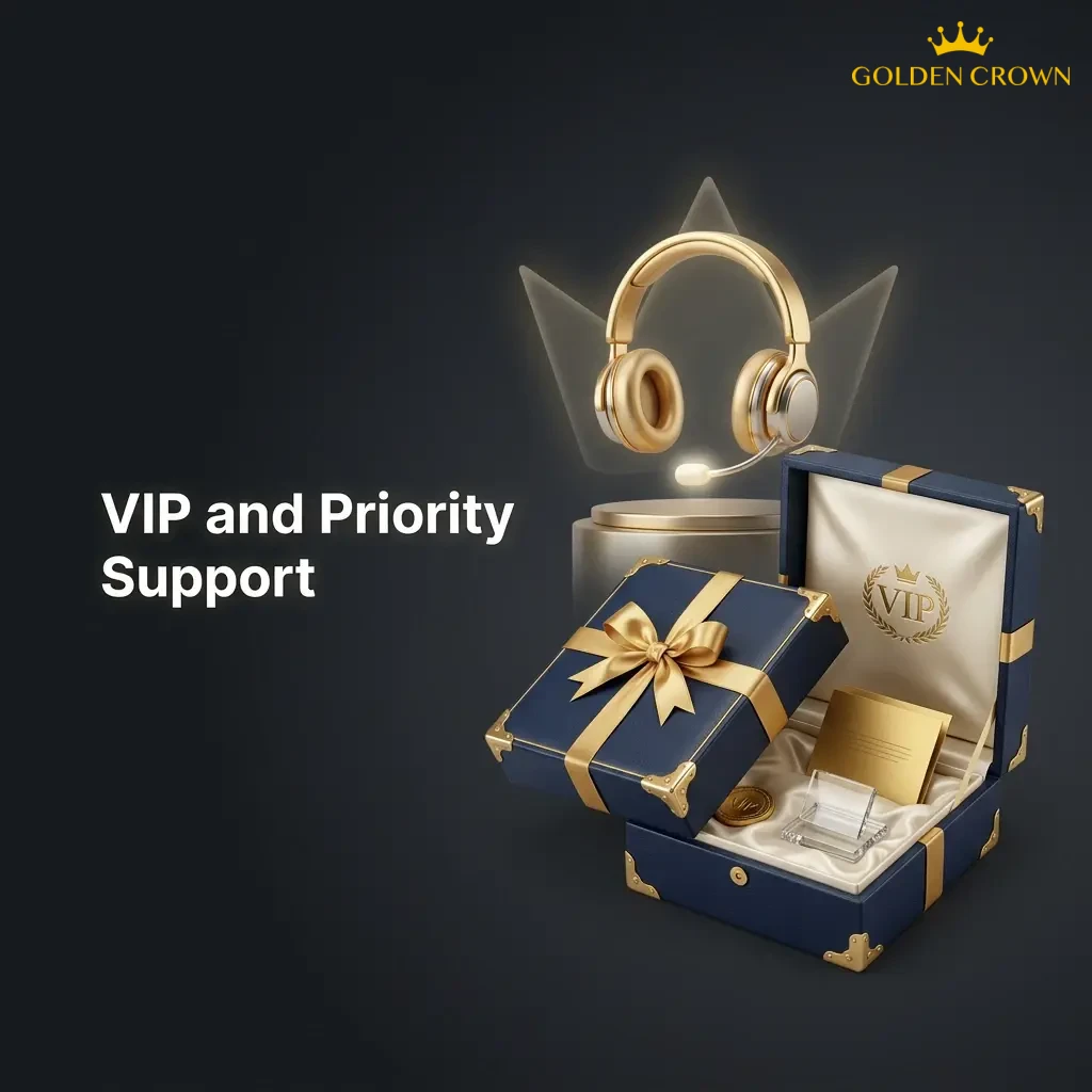 Golden Crown VIP priority support service with dedicated helpline, account manager, and fast response times for high-tier players.
